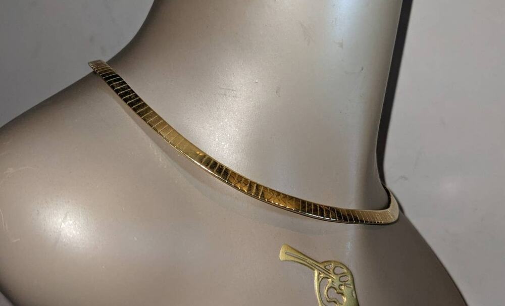 Vintage Golden Chain Choker Flat Square 16" Length Unsigned